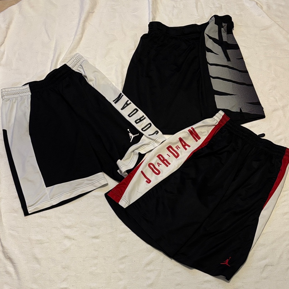 Jordan and Nike Black, White, and Red Shorts Trio - Picture 2 of 12